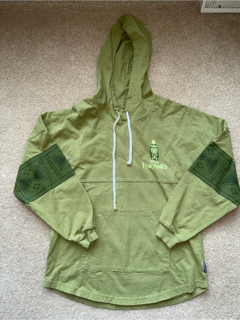 Disney Spirit Jersey Hoodie Adult Green Encanto Bruno Glow In The Dark, Small
